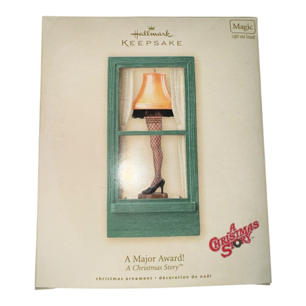 2007 Hallmark A Christmas Story Ornament Leg Lamp Major Award Magic Light Sound